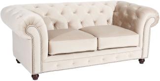 Sofa 2-Sitzer Kathe Bezug Samtvelours Buche nussbaum dunkel / creme 22485