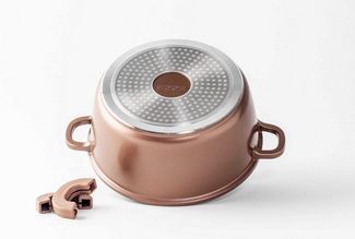 Kochtopf Topf Kasserolle Glasdeckel Aluguss Ø32cm Platinum DAS32 Copper