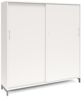 Büroschrank DNA 1600x1660 mm Weiß/Schwarz Schiebetür 4A4
