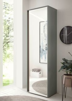 Home affaire Garderobenschrank GiRON/CiTY, moderner Garderobenschrank, Kleiderschrank mit Stauraum Spiegeltür, Teleskopauszug, Tür beidseitig montierbar, 60 cm breit