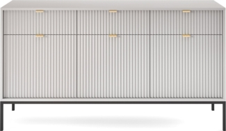 Compleo Kommode NANCY, Breite 154 cm, Dreitürige Sideboard, goldene Griffe, mit 3 Schubladen