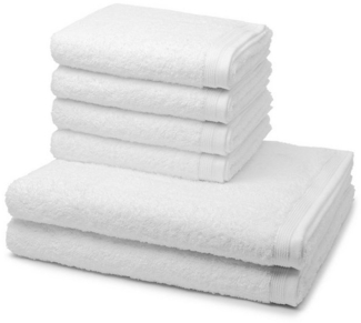 Möve Superwuschel 6 tlg. Frottier-Set - 4 X Handtuch (50 X 100cm), 2 X Duschtuch (80 X 150cm) - 520 g/m2 - Snow