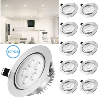 oyajia Einbauleuchte 10x LED Einbaustrahler Ultra Flach LED Spots, 3W/5W LED Spot, LED fest integriert, Deckenstrahler Einbauspot für Wohnzimmer, Badezimmer, Büro, 230V