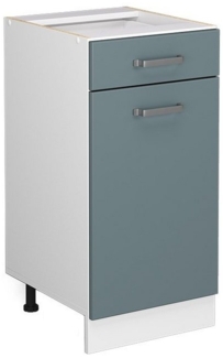 Vicco Küchenunterschrank R-Line, Blau-Grau/Weiß, 40 cm ohne Arbeitsplatte