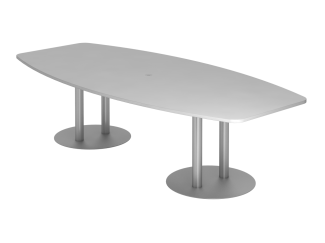 Konferenztisch KT28S 280x130cm Säulenfuß Grau Gestellfarbe: Silber