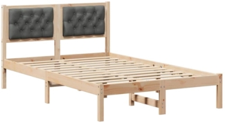 vidaXL Bettrahmen Dunkelgrau 120 x 200 cm Massives Kiefernholz 878190