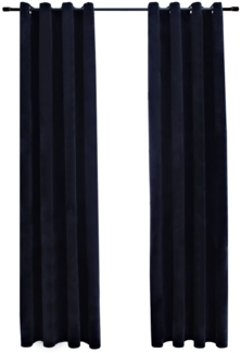 vidaXL Verdunkelungsvorhänge mit Ösen 2 Stk. Samt Schwarz 140x245 cm 134490