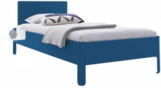 NAIT Einzelbett farbig lackiert 90 x 210cm Mit Kopfteil Kapitänsblau