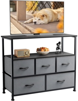DUMOS Schubkastenkommode Stoffkommode mit Schubladen,Aufbewahrungsschrank,TV-Schrank, Schubladenkommode mit Ablagefläche