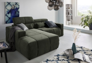 DOMO collection Ecksofa Brandon kleine Ausführung B/T/H: 214/100/80 cm, Mit Kopfteilverstellung, auch in Leder und Cord, L-Form