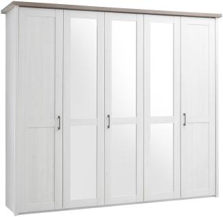 Kleiderschrank >Lebbie< in Pinie Weiß - 241x212x62cm (BxHxT)