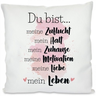 Herzbotschaft Dekokissen Kissen mit einseitigem Motiv Du bist meine Zuflucht, Kissenhülle mit Füllung