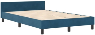 vidaXL Bettgestell mit Kopfteil Dunkelblau 120x190 cm Samt 3344997