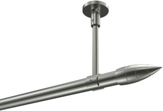 Gardinenstangen-Set Sonette Samanto 240 cm (geteilt in 2 x 120 cm), 1-läufig, 20 mm Ø Edelstahl-Optik