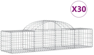 vidaXL Gabionen mit Hochbogen 30 Stk. 200x50x40/60 cm Verzinktes Eisen 3146274