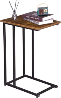 H JINHUI Beistelltisch C-Form 49x33x68 cm Kaffeetisch Metallgestell