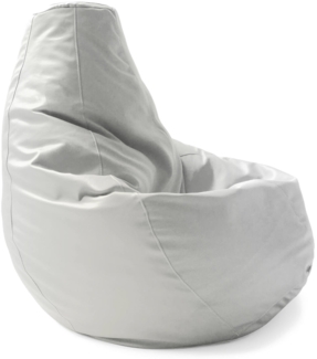Dmora Asino-Pouf, Sitzsack-Pouf, Sitzsack aus Öko-Leder, 100 % Made in Italy, 70 x 70 x 110 cm, Weiß