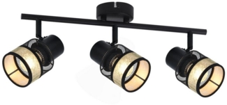 Nettlife Deckenstrahler 1/2/3/4 Flammig Schwarz Vintage E27 Flur Metall Deckenleuchte, 330°Drehbar, LED wechselbar, für Wohnzimmer Schlafzimmer Küche Treppe Badezimmer Esszimmer