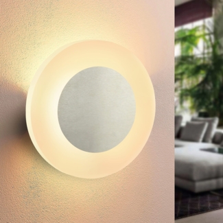 ZMH Wandlampe LED Wandleuchte Innen - Wohnzimmerlampe Modern Design Flurlampe Wand 3000K Warmwei? Treppenhauslampe Schlafzimmer Rund Wandbeleuchtung fr Flur Treppenhaus Keller Wohnzimmer Hotel