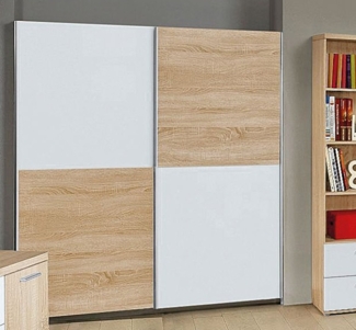 Schwebetürenschrank Kleiderschrank weiß sonoma eiche 170cm