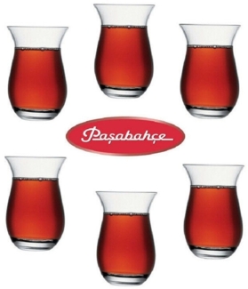 Pasabahce Grosse Türkische Teegläser, Orientalisches Teeglas 6 Stück, Galata 42611