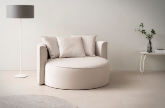 LeGer Home by Lena Gercke XXL-Sessel Isalie, Sessel in modernen Farben, Lesesessel, Loveseat, Big-Sessel, trendige Stoffe, mit 3 Zierkissen, große Sitzfläche, Hocker optional