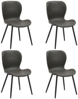 OKWISH Stuhl EsszimmerstühleStuhl,Verstellbare Füße,Esstisch,mit 4 stühlen (4er Set Esszimmerstühle mit Verstellbaren Füßen – Schwarze A-Beine aus Pulverbeschichteter Eisen, Hochwertiges kunstleder-Leder, Modern und Komfortabel für Esszimmer und Wohnzi...