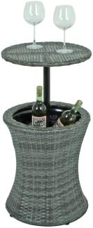 Bistro Stehtisch, Rattan, Getränkekühler, rund, H 85 cm