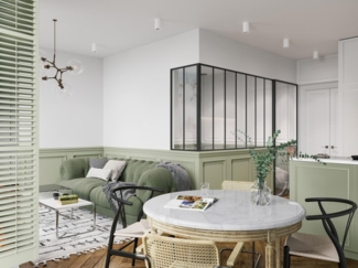 Vente-unique - Glaswand Ecklösung - 210 x 60 x 130 cm - thermolackiertes Aluminium - Schwarz - BAYVIEW