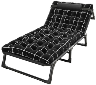 Rutaqian Gartenliege Tragbares faltbares Campingbett,Verstellbarer klappbarer Liegestuhl, Outdoor Lounge Chair Schlafwiege Bett, Strandliege mit Kissen, Tragfähigkeit 200KG , für Camping, Schwimmbad, Strand, Terrasse