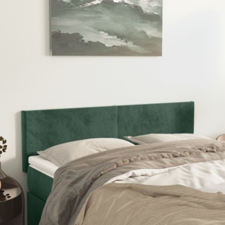 vidaXL Kopfteile 2 Stk. Dunkelgrün 72x5x78/88 cm Samt 345801