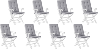Sitzauflagen 8er Set MAUI PREMIUM Hellgrau