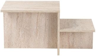 Modern Rustic Coffee Table, Travertine, 80 x 40 x 40 | Made from 100% Melamine Coated Particle Board, Thickness: 18 mm | Perfect for Modern Home Office & Study Spaces, Elegant and Functional Design