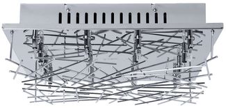 Deckenleuchte, chrom, Stäbe Design, LxB 37x37 cm