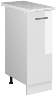 Apothekerschrank R-Line Weiß Hochglanz 30 cm , AP Marmor Vicco