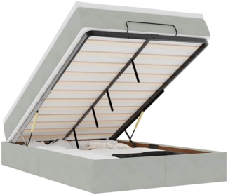 vidaXL Ottomanische Bett mit Matratze Hellgrau 120x190 cm Samt 3311171