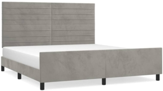 vidaXL Bettgestell mit Kopfteil Hellgrau 180x200 cm Samt, Härtegrad: H2 [3125830]