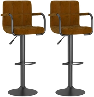 vidaXL Barhocker 2 Stk. Braun Samt [334657]