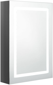 vidaXL LED-Bad-Spiegelschrank Glänzendes Grau 50 x 13 x 70 cm, Mit Beleuchtung [326491]