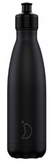 SportThermosflasche Einfarbig 500ml schwarz