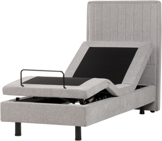Bett verstellbar DUKE II 80 x 200 cm Stoff Hellgrau