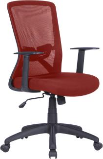 byLIVING Chefsessel Long / Kunststoff schwarz / Bezug Webstoff rot / Mesh schwarz / Wippmechanik / Sicherheitsklemmschutz/Höhenverstellung / gebremste Sicherheitsrollen / B 52,5, H95,5-103, T 60,5