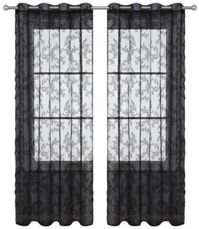 Qelus Schiebegardine Voile Vorhang Spitzenvorhang Blumen Schiebegardinen Set Gothic Deko, (2 St), Gardinen Schlafzimmer Wohnzimmer Vorhänge