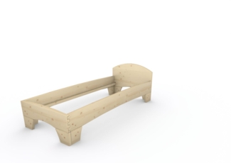 Holzbett (Fichte) "Rosi" 80 x 200 cm 38 cm mit Kopfteil Massivholzbett Bett