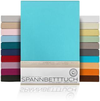 Beautex Spannbettlaken Spannbetttuch Bettlaken aus gekämmter Baumwolle Premium Jersey 160g/m², Jersey, Gummizug: rundum, (1 Stück)