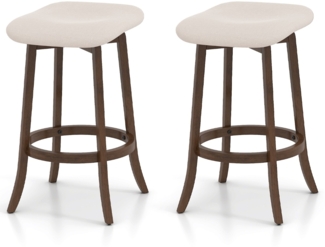 2er Set Barhocker mit Gepolsterten Sitzen Drehbarer Thekenhocker Sitzhocker Braun