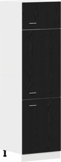 vidaXL Kühlschrankschrank mit Regal Schwarze Eiche 60 x 57 x 207 cm 863149