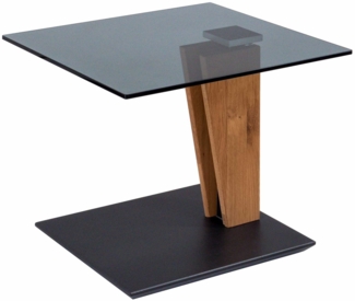 Beistelltisch höhenverstellbar Clio 55x47x47 Parsolglas Wildeiche/Grau