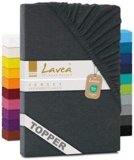 Lavea Spannbettlaken Maya, in Gr. 60x140, 90x200, 120x200, 140x200, 180x200 oder 200x220 cm, Baumwolle, Gummizug: rundum, (1 Stück), Jersey Spannbetttuch für Topper, Boxspring- und Wasserbetten