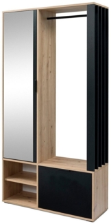 Beautysofa Garderobenschrank LIMO mit Spiegel – rechts/links montierbar, Sitzbank optional Soft-close Funktion & Lamellen-Design